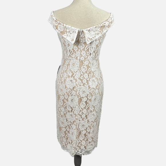 Lulus Table for Two White Lace Off Shoulder Midi Dress Size Medium NWT Bridal - Picture 8 of 15